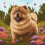 Malowanie po numerach IDEYKA, 40x40 cm, uroczy chow chow, 1 szt., Produkty kreatywne, Artykuły szkolne