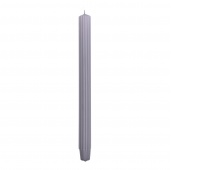 Świeca stołowa długa ryflowana DONAU HOME, 25x300 mm, 4 szt., szara