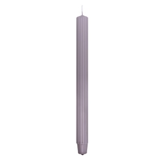 Long ribbed dinner candle DONAU HOME, 25x300 mm, 4 pcs, ash grey