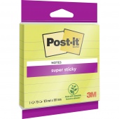 Karteczki samoprzylepne POST-IT Super sticky, XL, w linię, 101x101mm, 70 kart., zawieszka, zielone