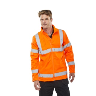 Warning jacket BEESWIFT Softshell, size M, orange