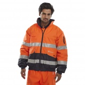 Warning jacket BEESWIFT Europa Bomber, size XL, orange/navy blue