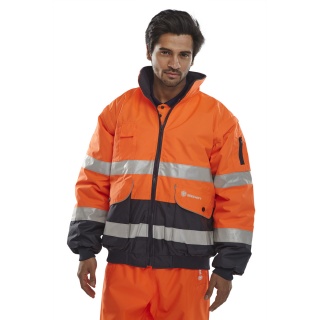 Warning jacket BEESWIFT Europa Bomber, size 4XL, orange/navy blue