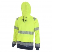 Warning hooded sweatshirt BEESWIFT, size M, yellow/navy blue