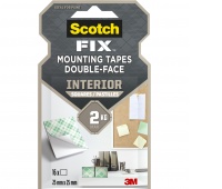 Mounting squares SCOTCH-FIX, double-sided, 25x25mm, 16 strips, white