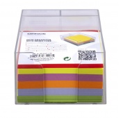 Przybornik na biurko OFFICE PRODUCTS, z kolorowymi karteczkami, plastikowy, transparentny