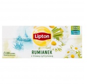 Herbata LIPTON ziołowa, rumianek z trawą cytrynową, 20 torebek