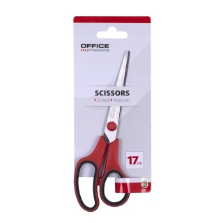 Office Scissors OFFICE PRODUCTS, soft grip, 17cm, red-black