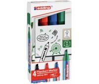 Marker do flipchartów e-383 EDDING, 1-5 mm, 4 szt., mix kolorów