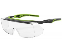 Safety glasses MCR Karn-OTG, clear UV lenses, grey-green frames