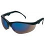 Safety glasses MCR Klondike Plus, blue mirror lenses, black frames