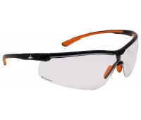 Safety glasses MCR Marazion, clear UV lenses, black-orange frames