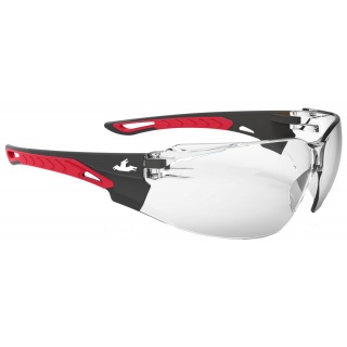 Safety glasses MCR Sennen, clear UV lenses, black-red frames