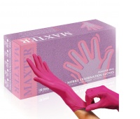 Powder-free nitrile gloves MAXTER, 100 pcs, size S, pink