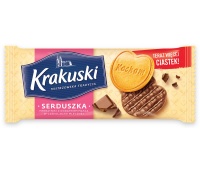 Ciastka KRAKUSKI, serduszka maślane w czekoladzie mlecznej, 171g