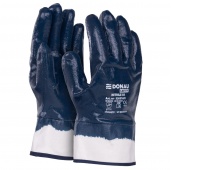Gloves DONAU SAFETY Nitrile 03, kat. II, size 9, navy blue