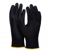 Gloves DONAU SAFETY PU Black, kat. II, size 8, black