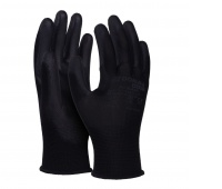 Gloves DONAU SAFETY PU Black, kat. II, size 10, black