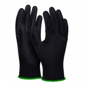 Gloves DONAU SAFETY PU Black, kat. II, size 11, black
