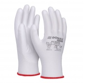 Gloves DONAU SAFETY PU White, kat. II, size 6, white