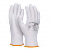 Gloves DONAU SAFETY PU White, kat. II, size 7, white