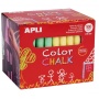 School chalk APLI, round, 9x80mm, 100 pcs, color mix