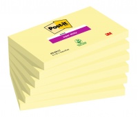 Karteczki samoprzylepne Post-it® Super Sticky (655-6SSCY-EU), 127x76mm, 6x90 kart., kanarkowy żółty