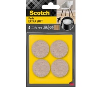 Podkładki z wełny SCOTCH, samoprzylepne, okrągłe, 34mm, 4 szt., beżowe