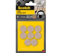 Podkładki z wełny SCOTCH, samoprzylepne, okrągłe, 22mm, 8 szt., beżowe