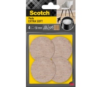 Podkładki z wełny SCOTCH, samoprzylepne, okrągłe, 55mm, 4 szt., beżowe