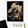 Paint by numbers BRUSHME, 40x50 cm, black canvas, gold, magic fish, 1 pc, in a box