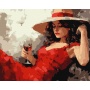 Paint by numbers IDEYKA, 40x50cm, girl with a hat, 1 pc, in a box