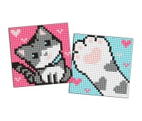 Diamentowa mozaika na magnesie IDEYKA, 9x9 cm, kids, szary puszysty, 2 szt.