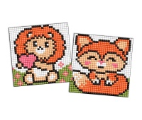 Diamond mosaic on magnet IDEYKA, 9x9cm, kids, red animals, 2 pcs