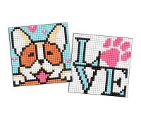 Diamond mosaic on a sticker IDEYKA, 9x9cm, kids, cute little dog, 2 pcs