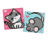 Diamond mosaic on a sticker IDEYKA, 9x9cm, kids, grey friends, 2 pcs