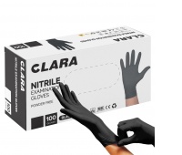 Powder-free nitrile gloves CLARA, 100 pcs, size M, black