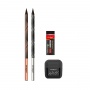 School kit KEYROAD Black Pencil Set, 2x black pencil + eraser + sharpener, blister, black