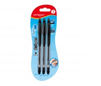 Długopis KEYROAD Ball Pen Soft Jet, miękki uchwyt, 0,7mm, 3 szt., blister, czarny