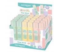 Klej w sztyfcie KEYROAD Jelly Gel, przezroczysty, 9g, display, mix kolorów