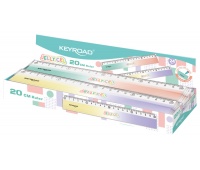 Linijka KEYROAD Jelly Gel, 20cm, display, mix kolorów