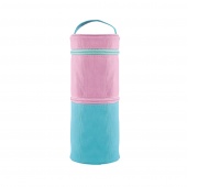 Pencil case KEYROAD, tube, double lock, handle, color mix