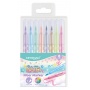 Flamastry KEYROAD Fiber Marker Glitter, zakończone pędzelkiem, brokatowe, 8 szt., mix kolorów pastelowych, Plastyka, Artykuły szkolne