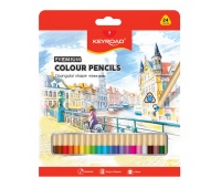 Pencil crayons KEYROAD, triangular, 4mm, 24 pcs, color mix