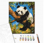 Malowanie po numerach BRUSHME, 40x50 cm, leniwa panda, 1 szt., w pudełku