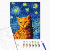 Paint by numbers BRUSHME, 40x50 cm, cat in the starry night, 1 pc, in a box