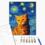 Paint by numbers BRUSHME, 40x50 cm, cat in the starry night, 1 pc, in a box