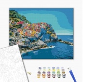 Malowanie po numerach BRUSHME, 40x50 cm, śr&oacute;dmorskie wybrzeże, 1 szt., w pudełku