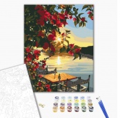 Malowanie po numerach BRUSHME, 40x50 cm, zachód słońca na molo, 1 szt., w pudełku