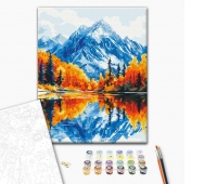 Malowanie po numerach BRUSHME, 40x50 cm, jesień w górach, 1 szt., w pudełku